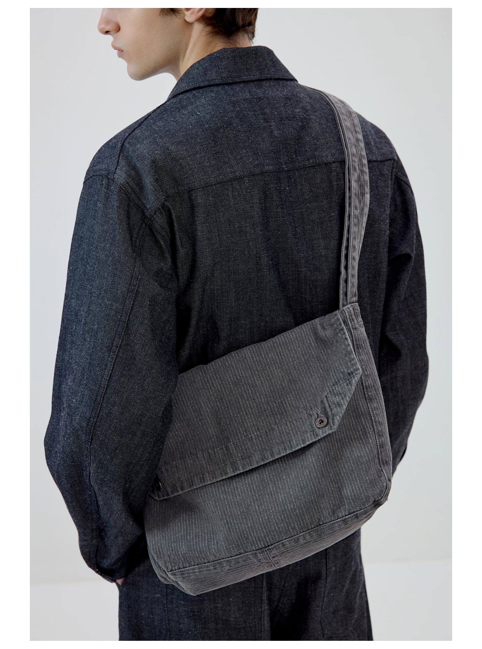 Gray Washed Messenger Bag