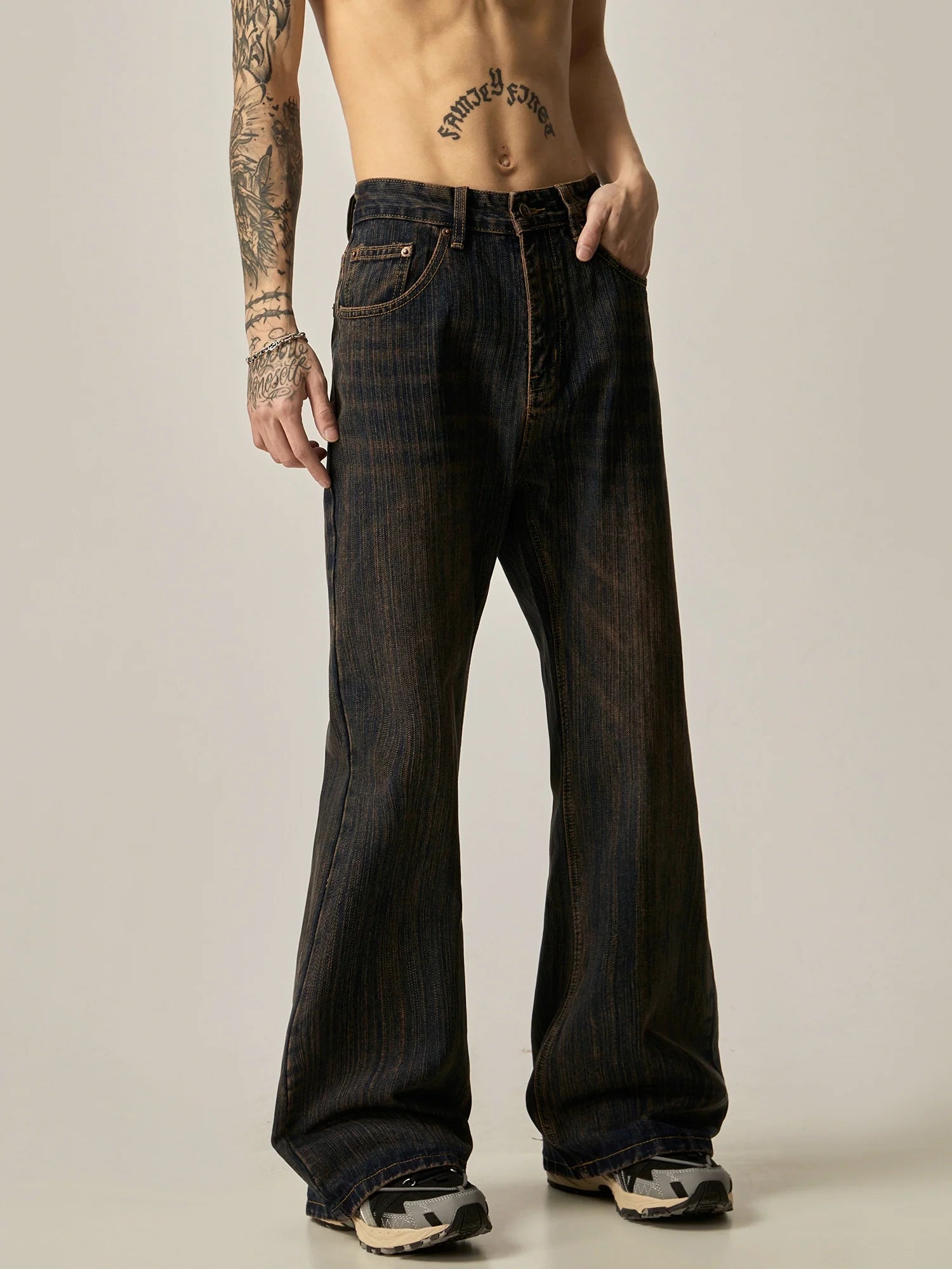 Retro Flare Dark Wash Denim Jeans