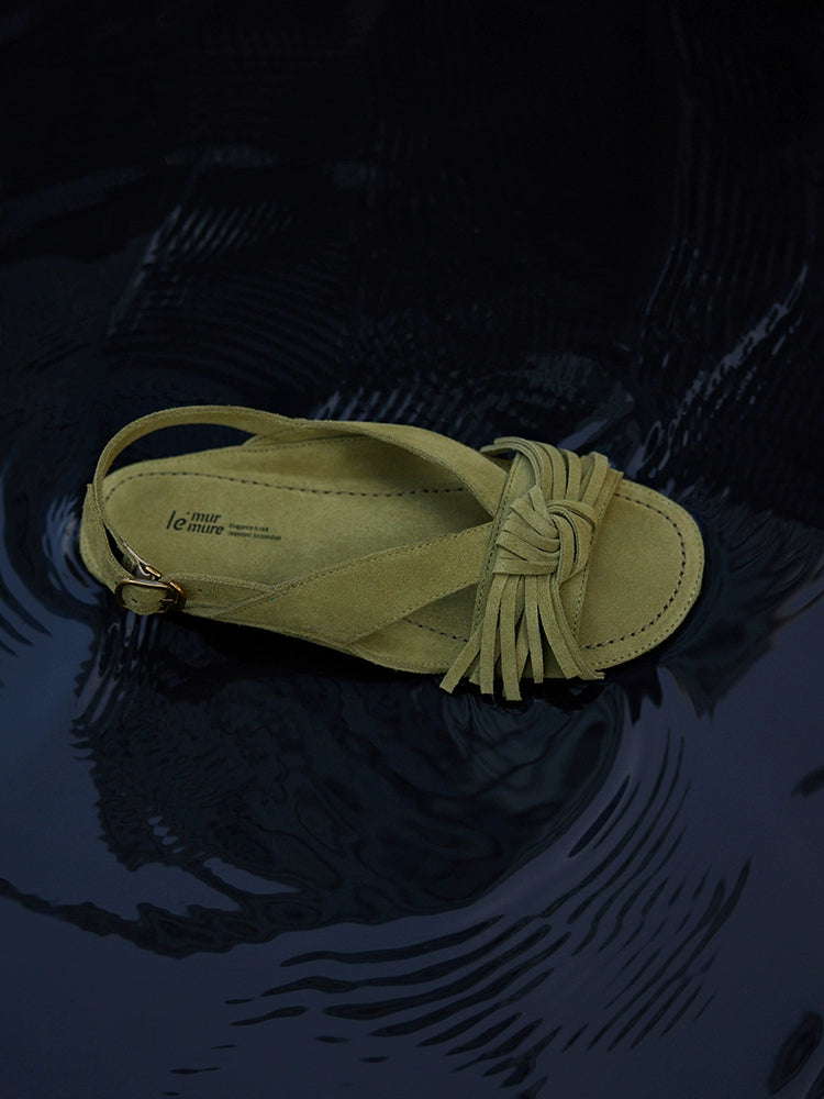 Colorful Suede Knotted Sandals