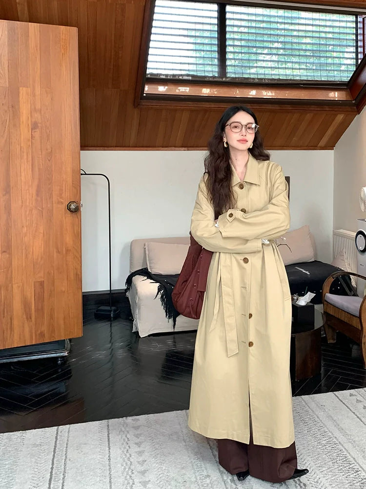 Tie-Waist Trench Coat