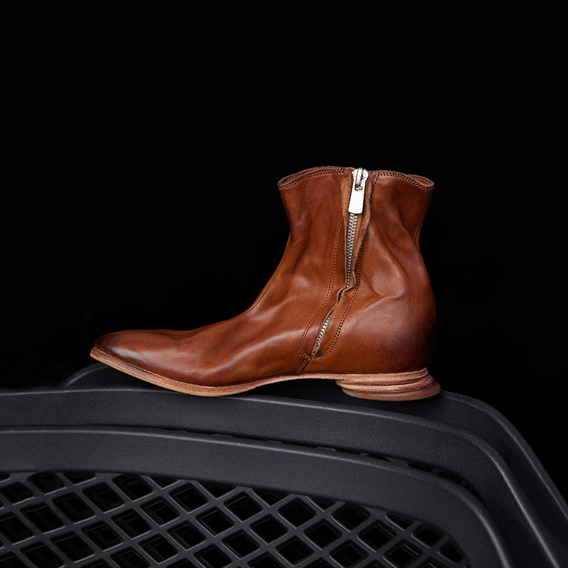 Black Leather Tabi Boots
