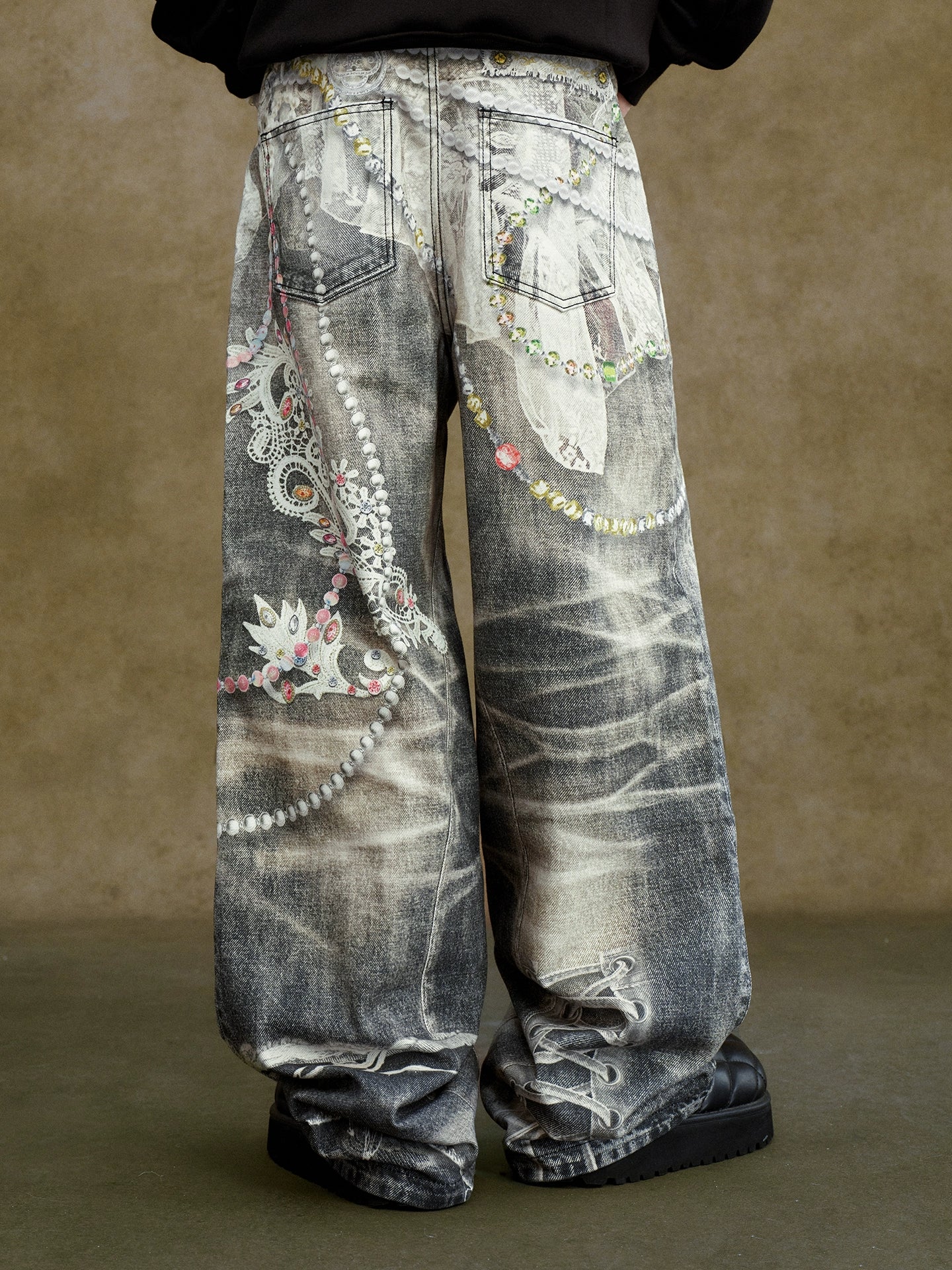 The "deconstructed" embellished jeans