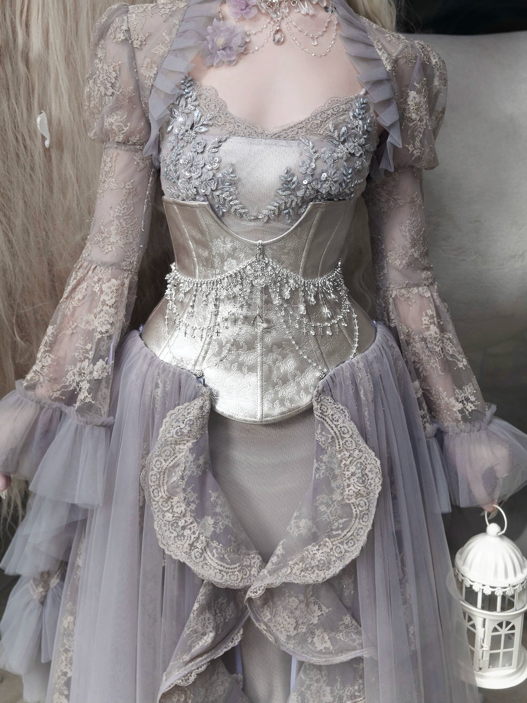 Pearl Brocade Charm Corset Top