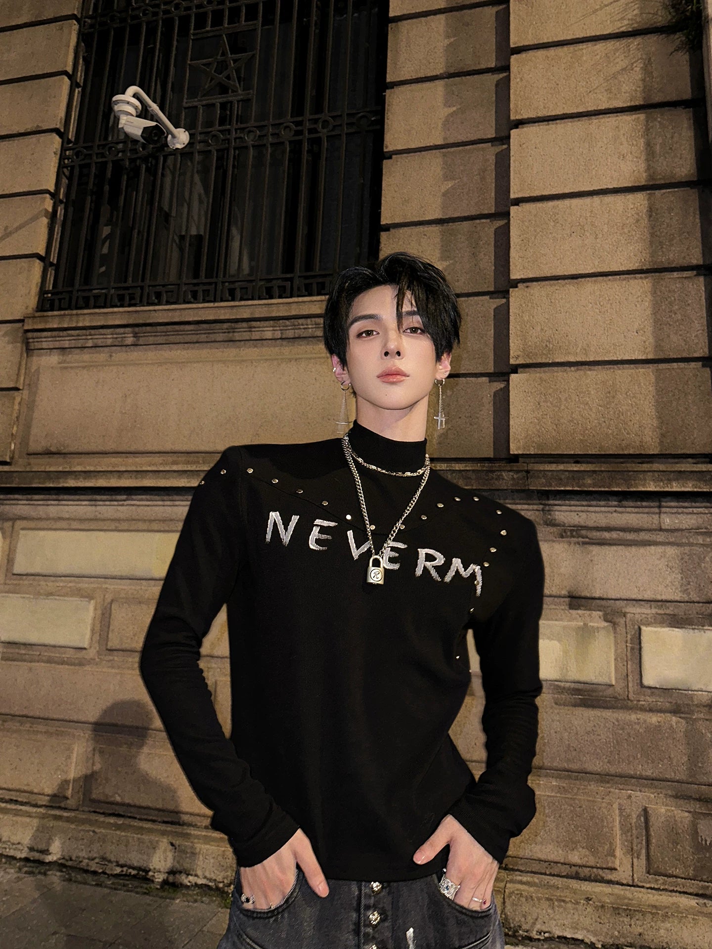 Neverm Studded Gothic Knit Turtleneck