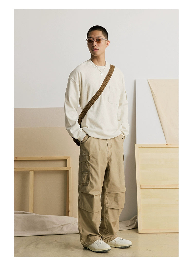 Straight-Leg Multi-Pocket Loose Casual Pants