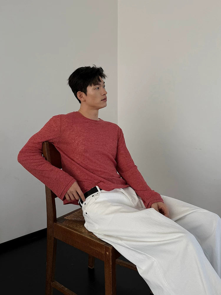 Rose Ember Textured Knit Tee