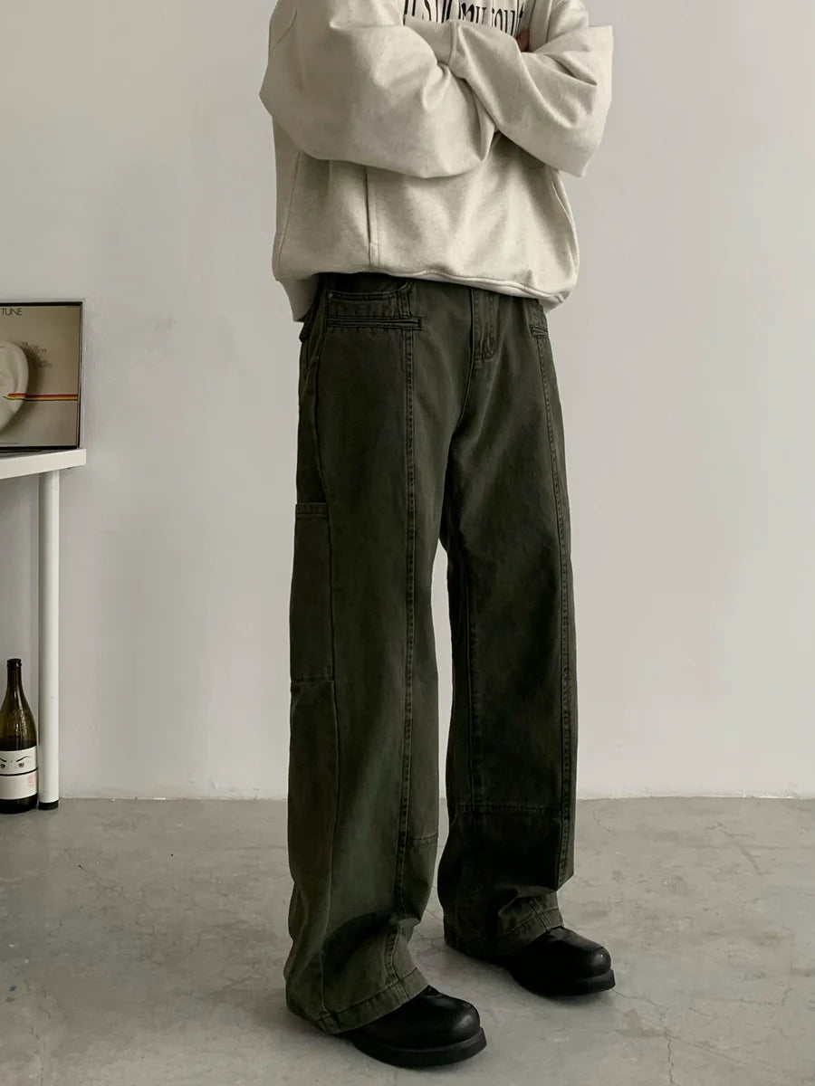 Vintage Inspired Straight Work Pants - chiclara