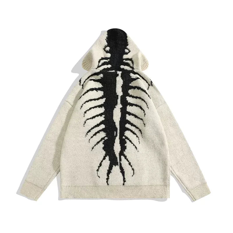 Cozy Oversized Embroidered Knit Hoodie - chiclara