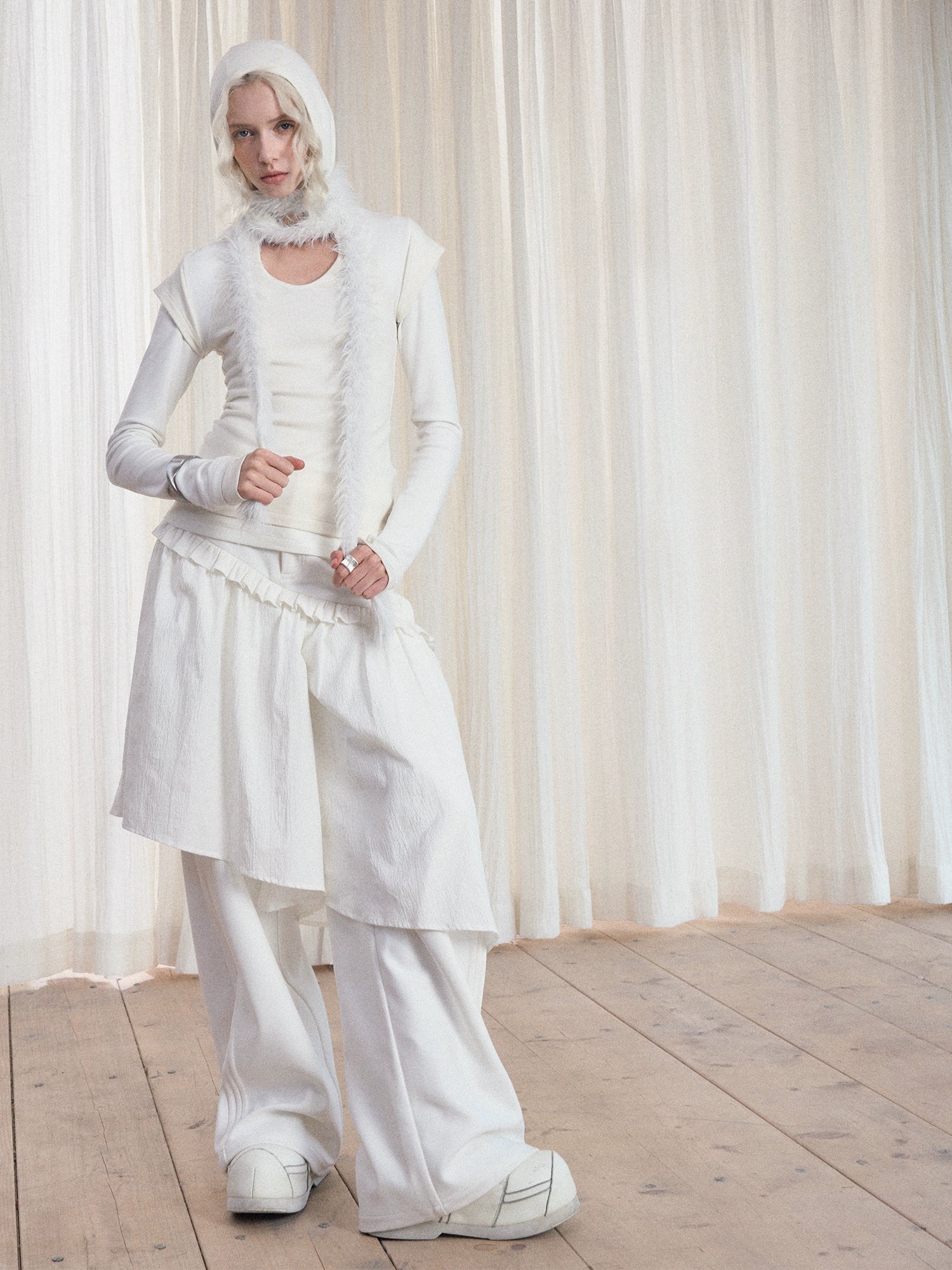Two Layered Hooded Top