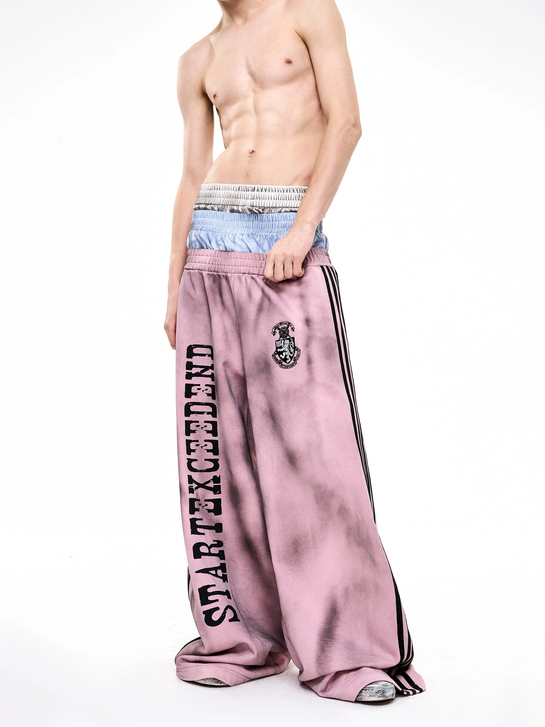 Pink Graffiti Jacket and Wide Leg Sweatpants Setup