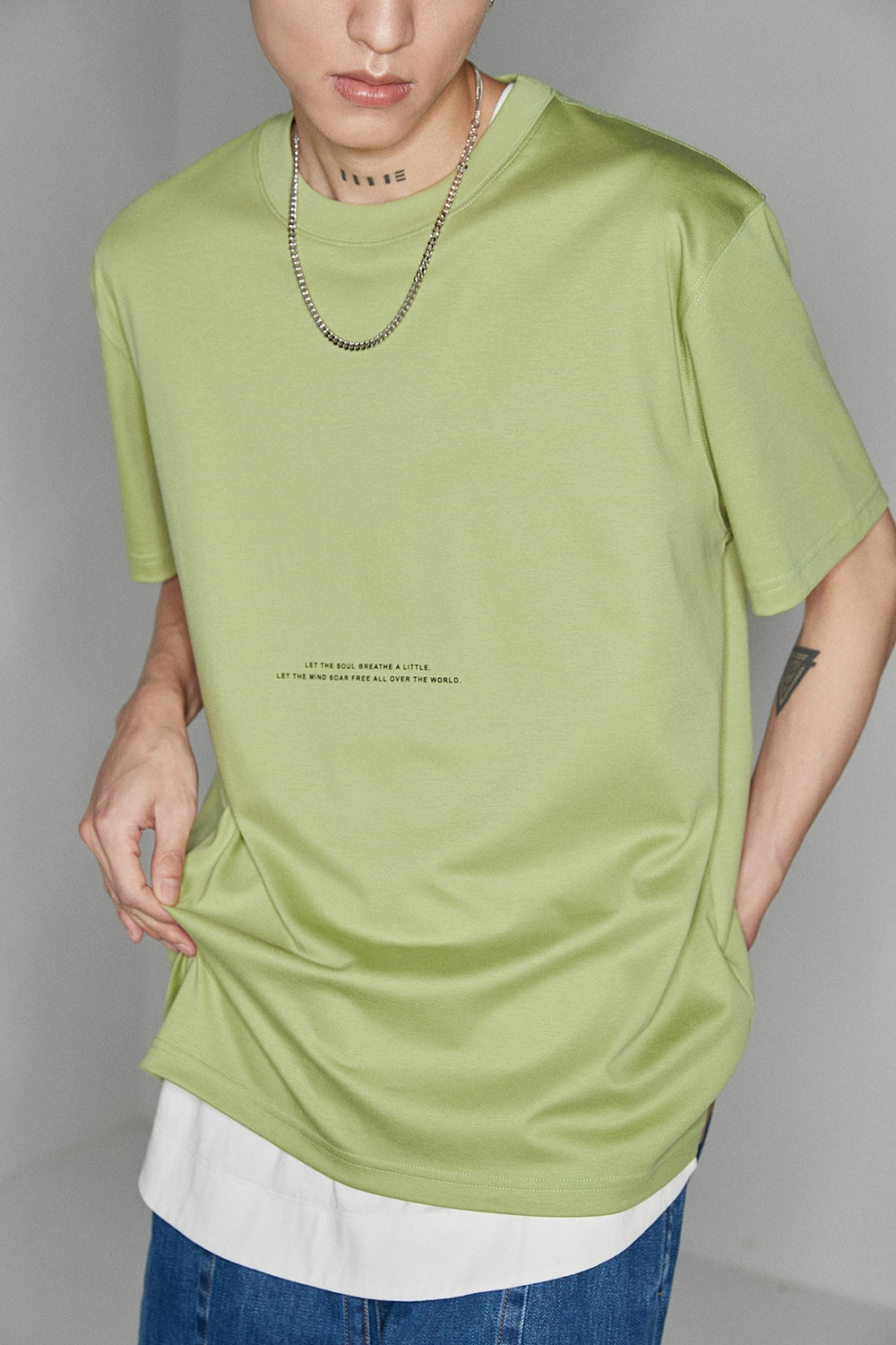 Color Block Letter Print Standard Tee