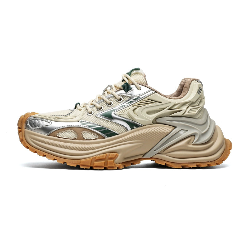 Bold Chunky Futuristic Sneakers with Silver Accents