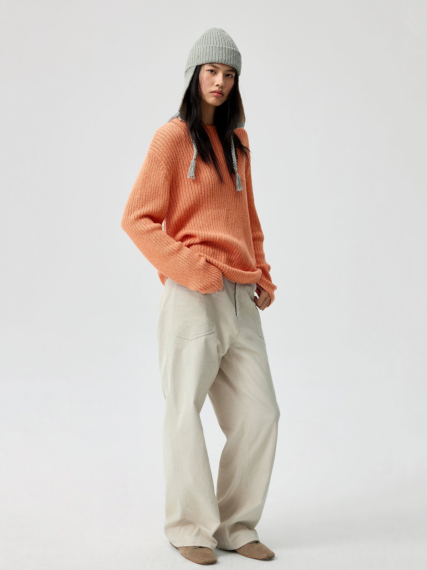 Sunpeach Ribbed Knit Pullover