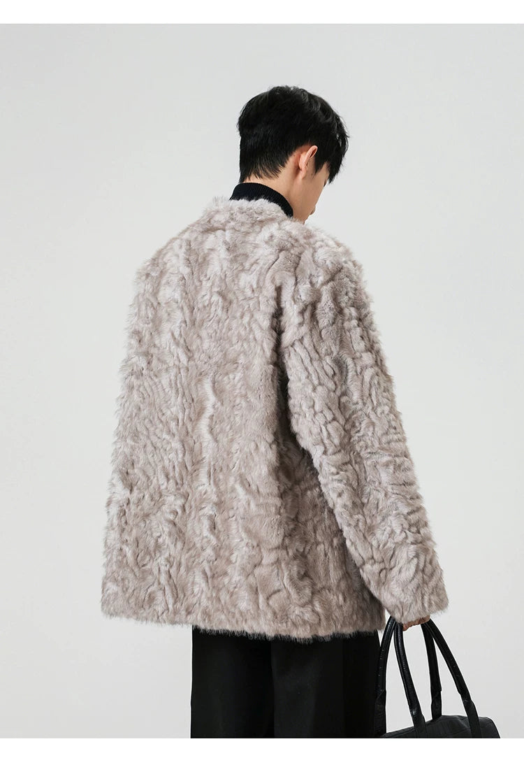 Midnight Cloud Faux-Fur Cocoon Jacket