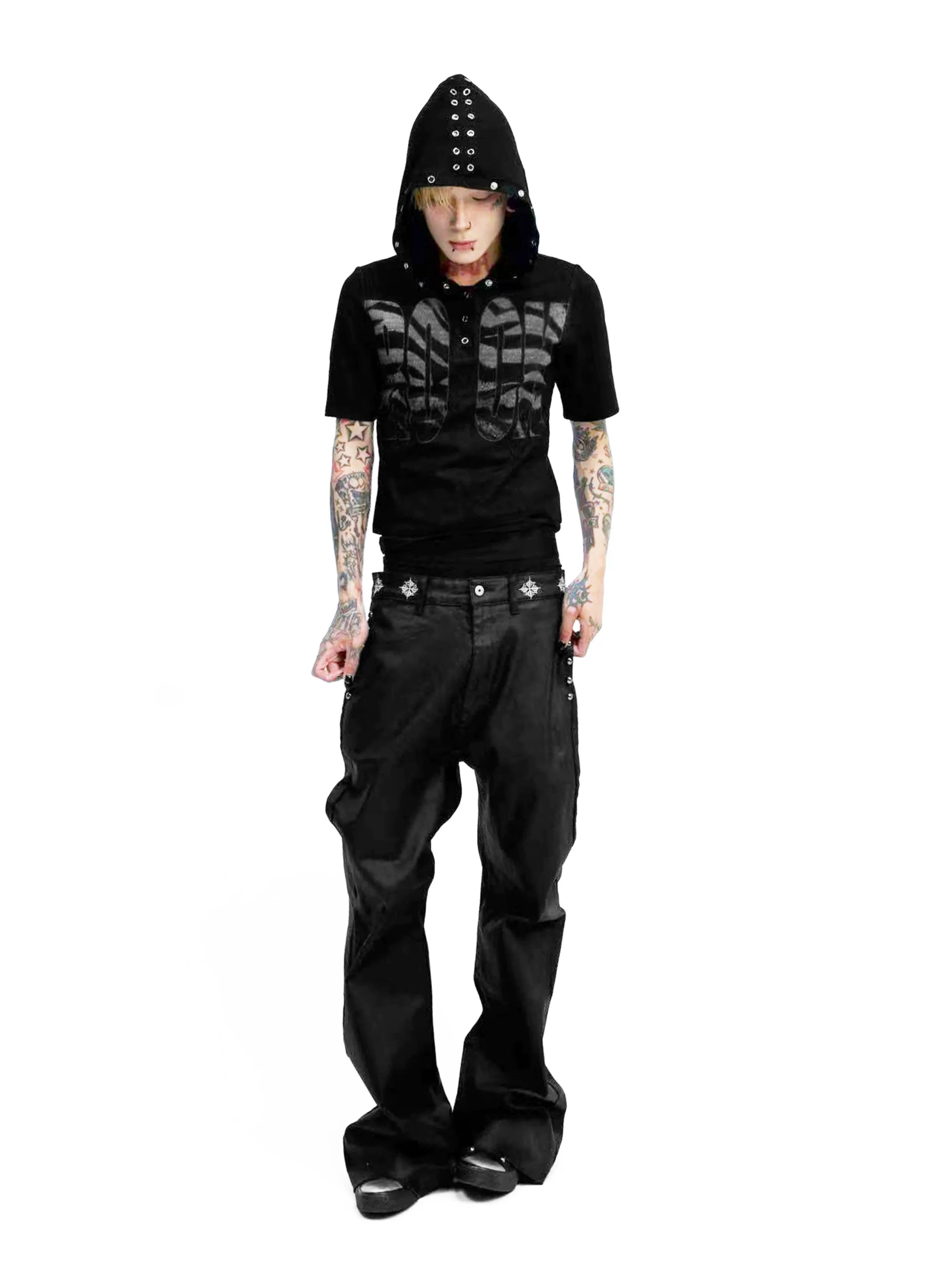 Midnight Rivet Shadow Hoodie Tee
