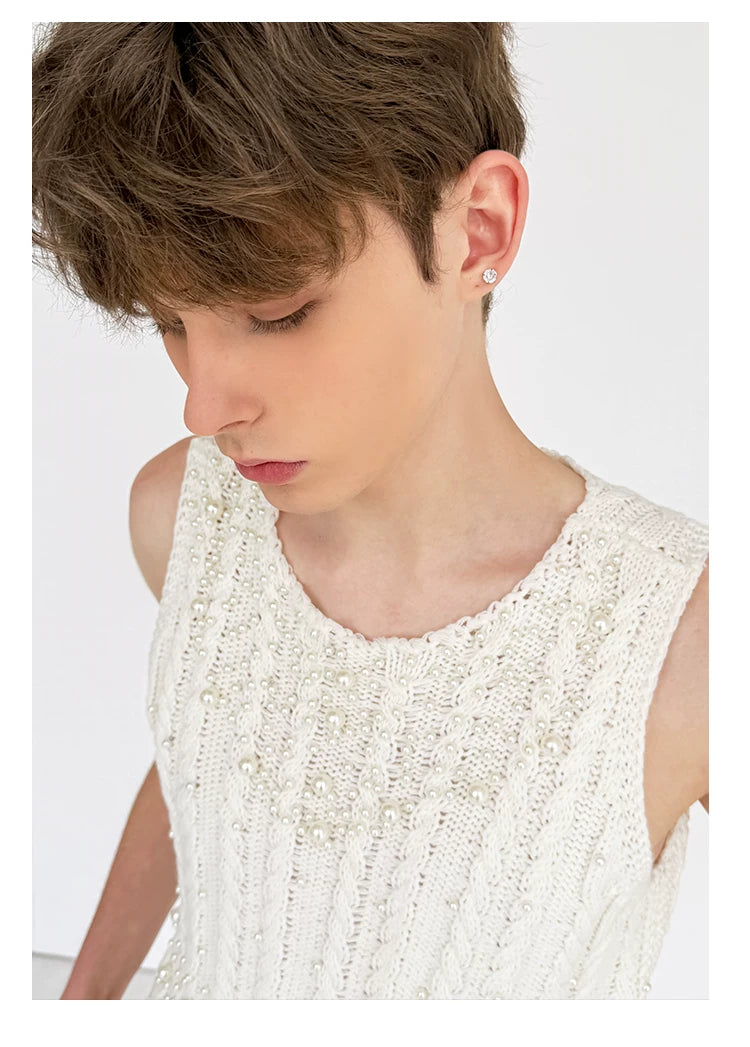 Ivory Pearl Tides Knit Tank