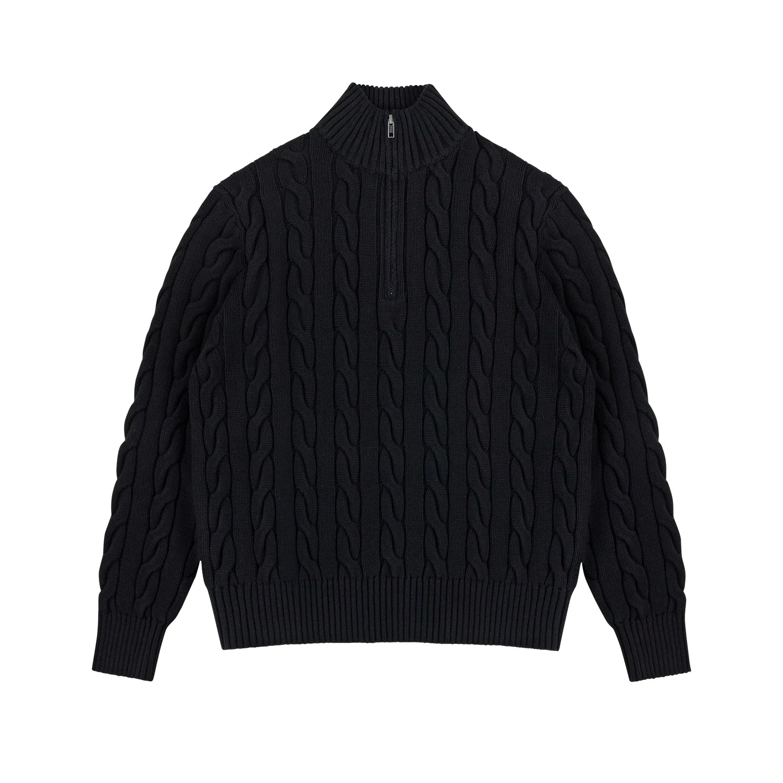 Cable Crest Half-Zip Aran Sweater