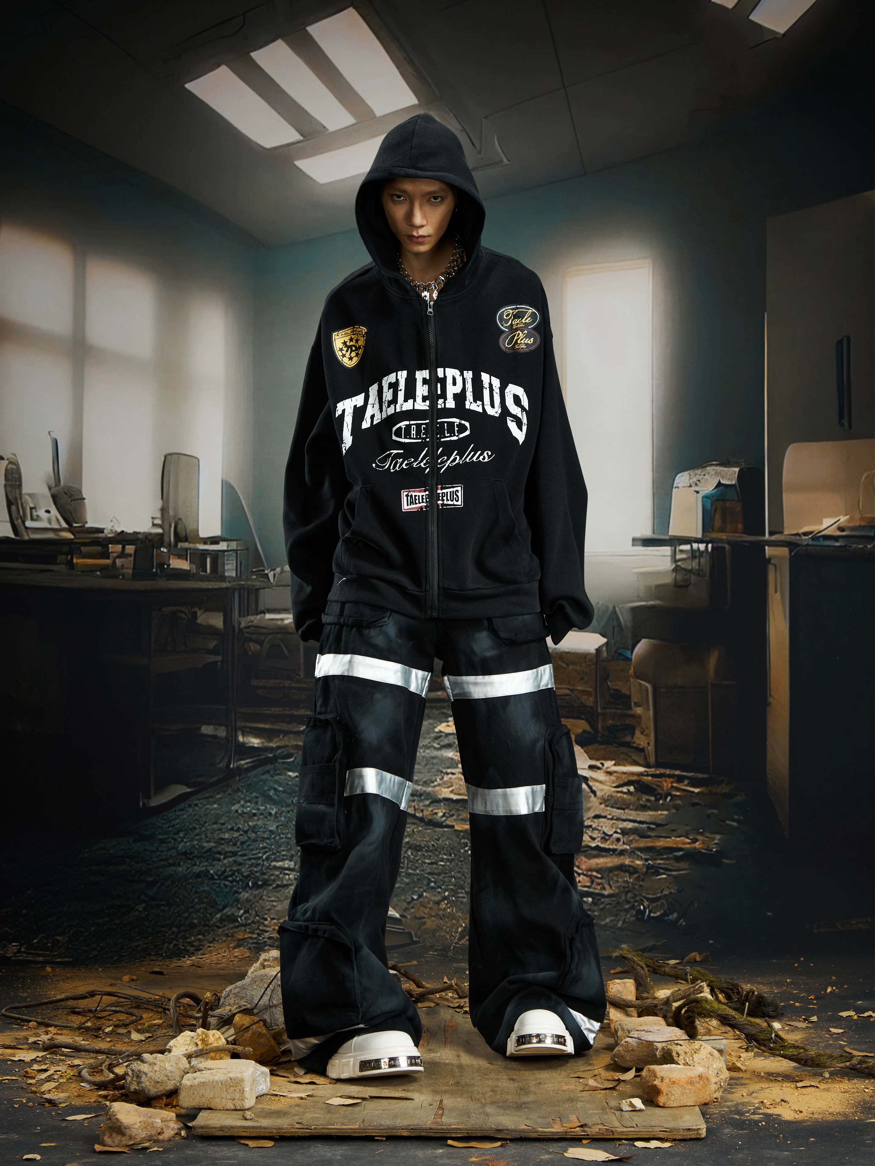 Taeleplus Varsity Patch Zip Hoodie