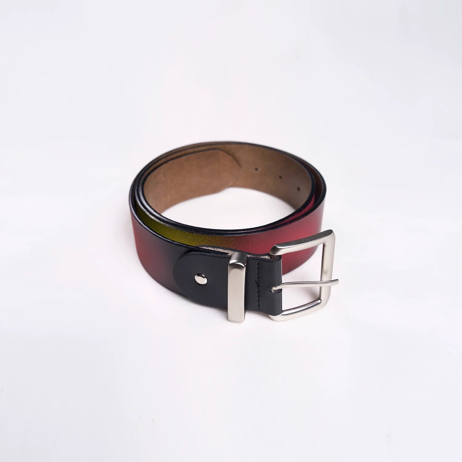 Gradient Spray-Painted Leather Belt