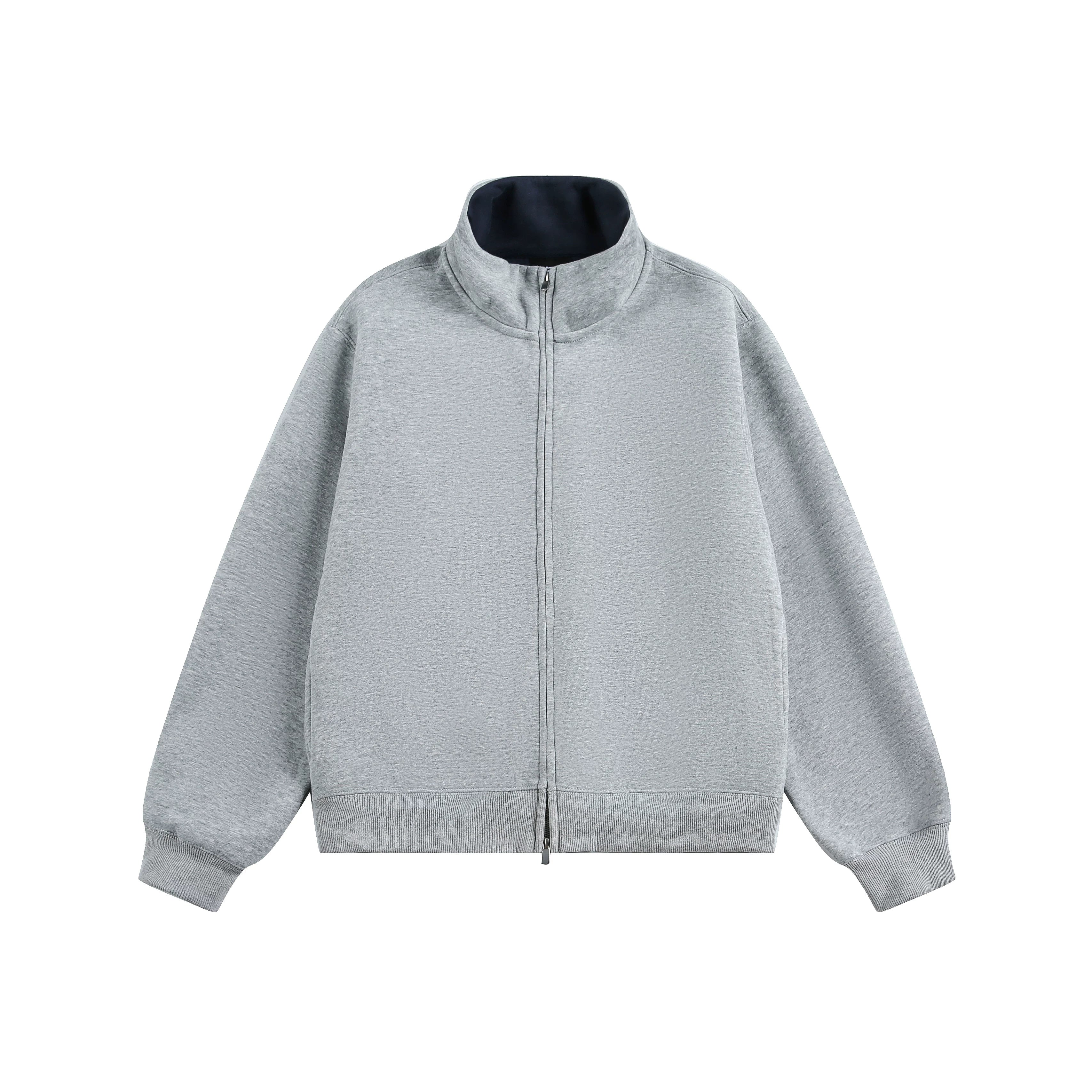 Dual-Tone Varsity Zip Hoodie