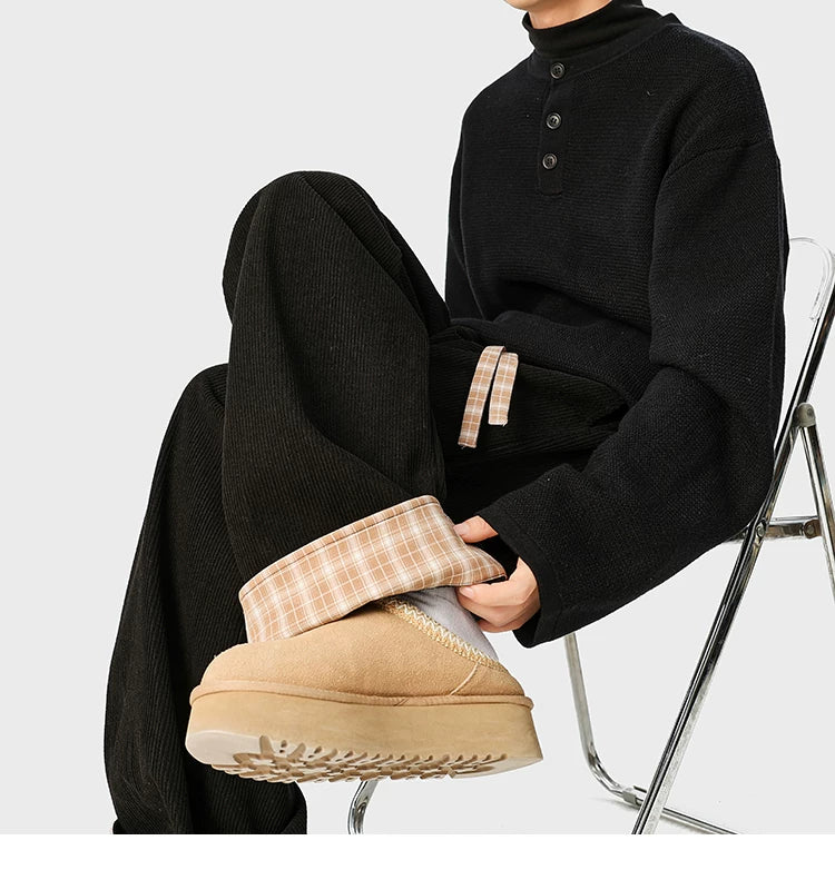 Check Cuff Corduroy Trousers