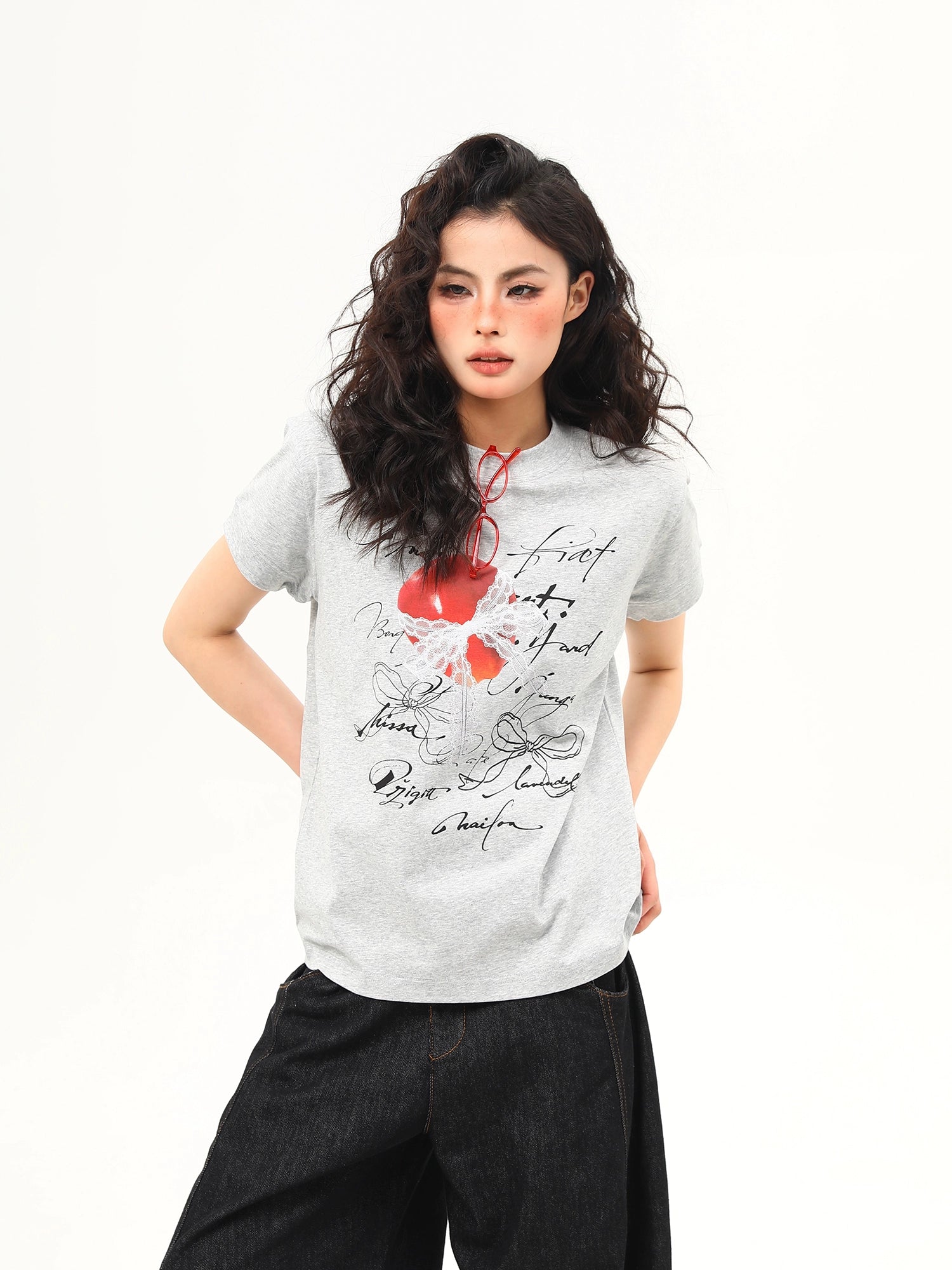 Romantic Script & Bow Graphic Tee