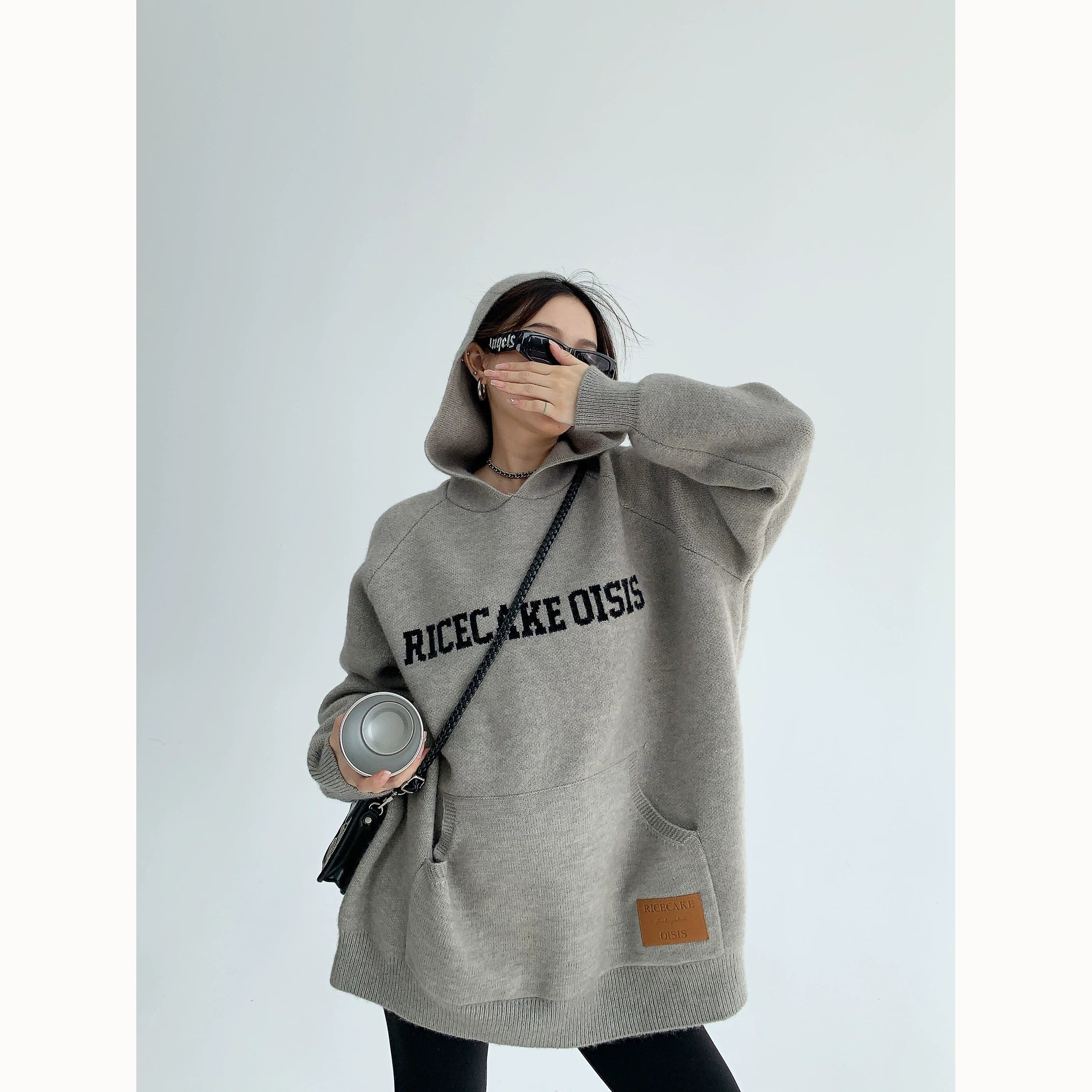 Brick Cozy Logo Knit Hoodie