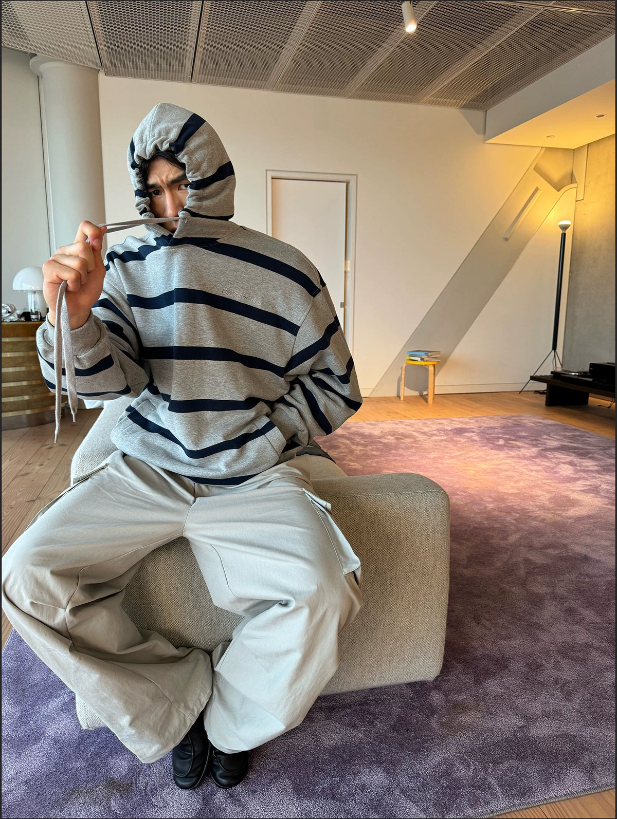 Harborline Striped Oversized Hoodie