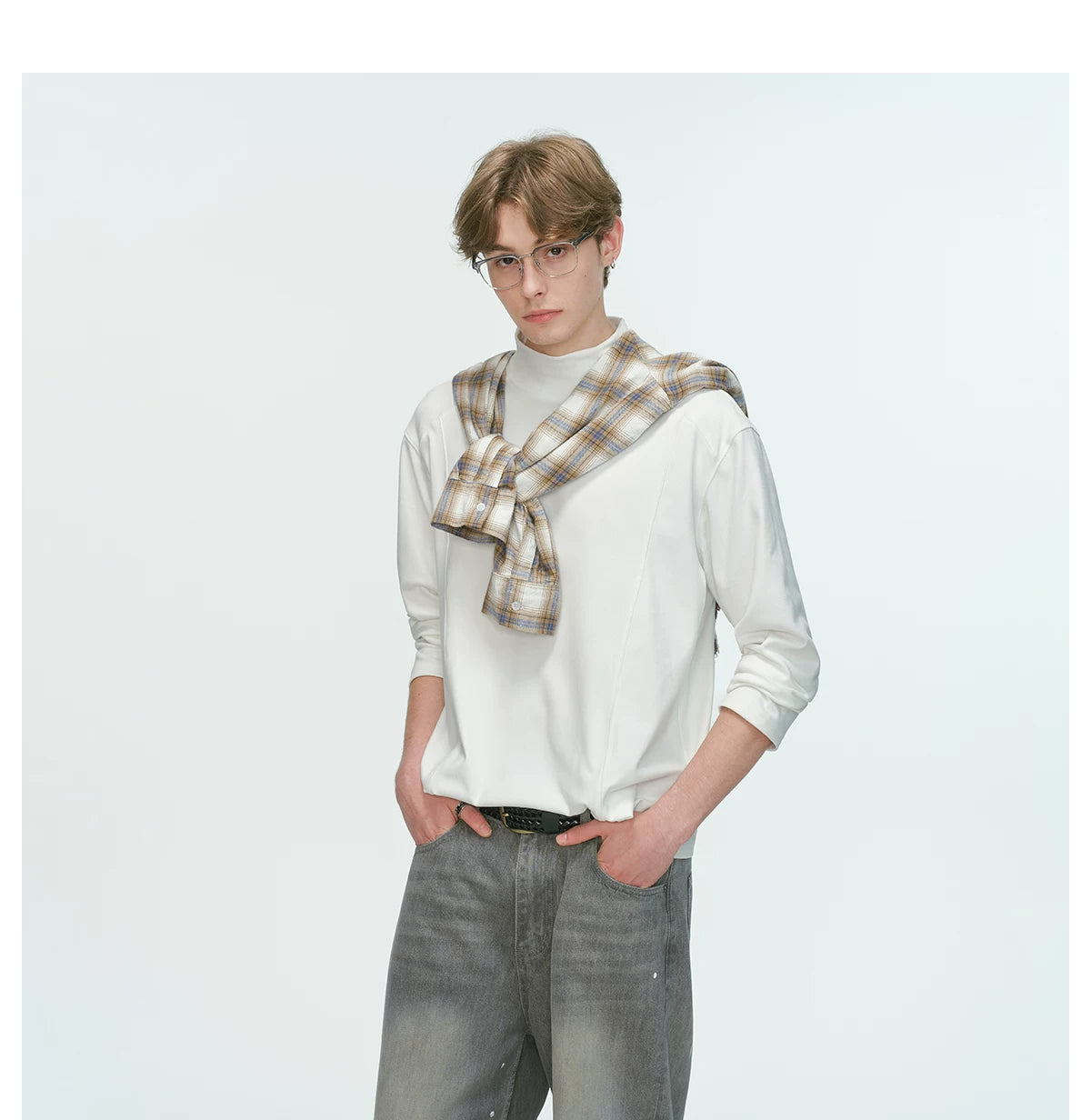 Draped Edge Mockneck Top