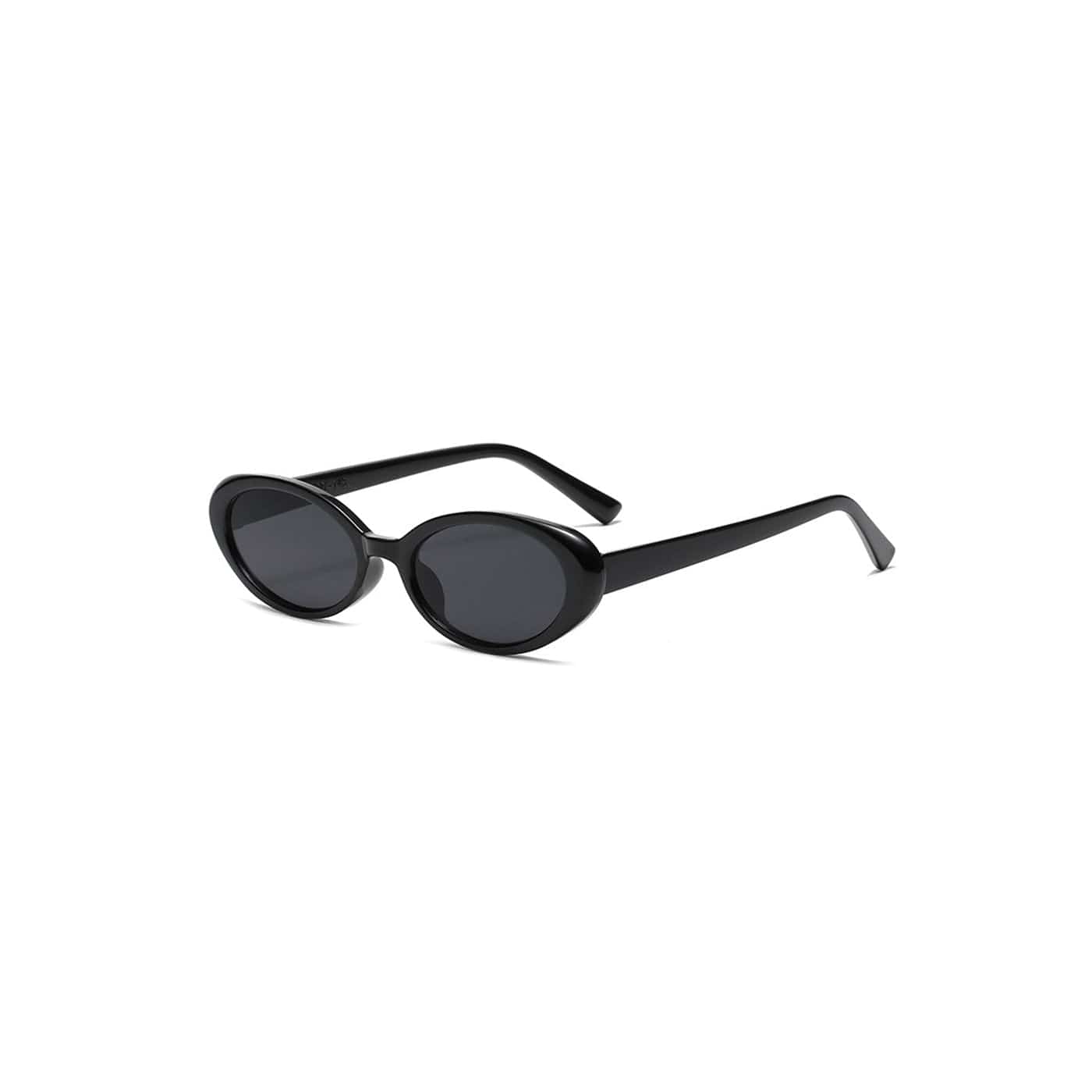 Clear Frame Retro Ellipse Sunglasses