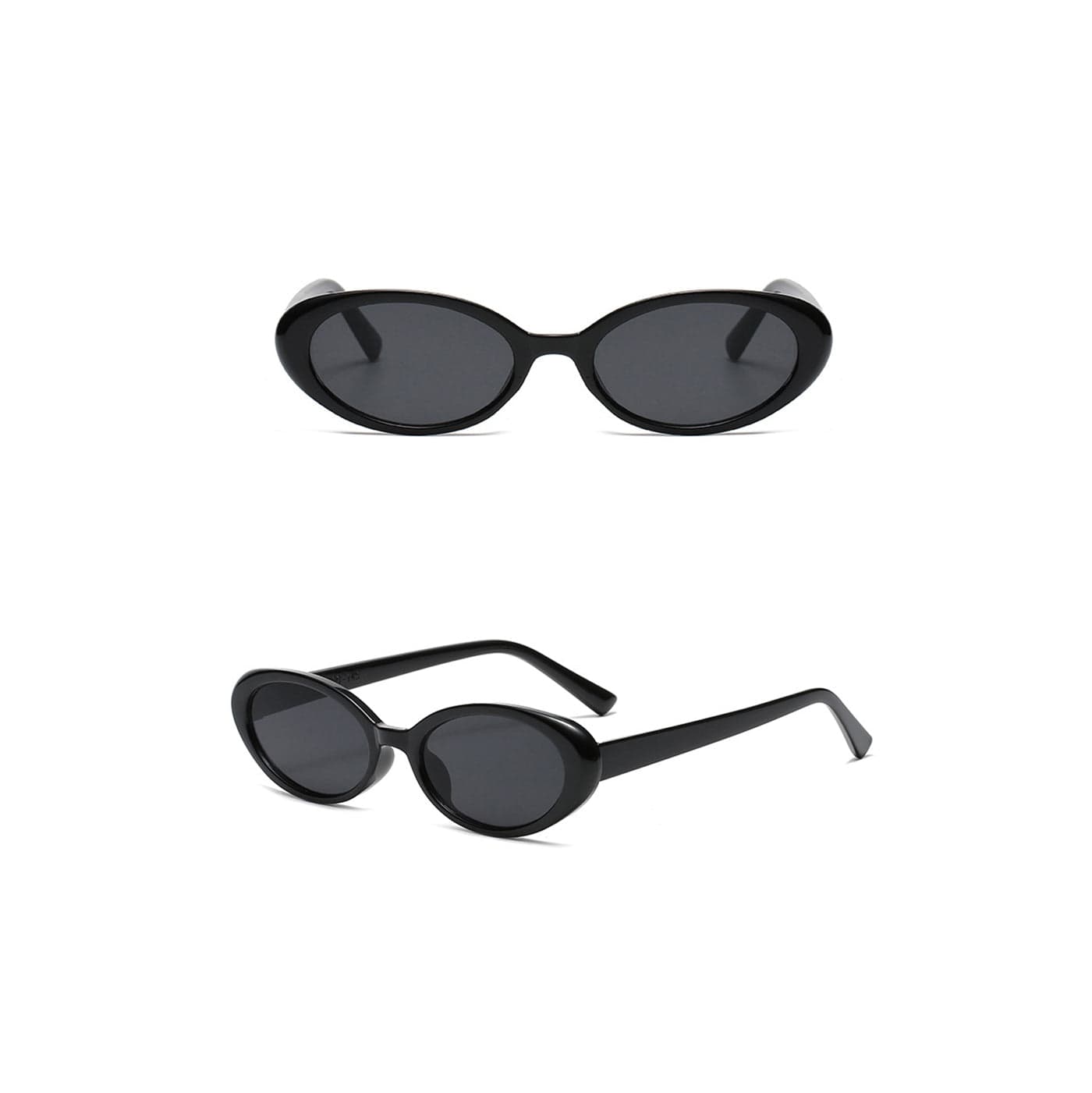 Clear Frame Retro Ellipse Sunglasses