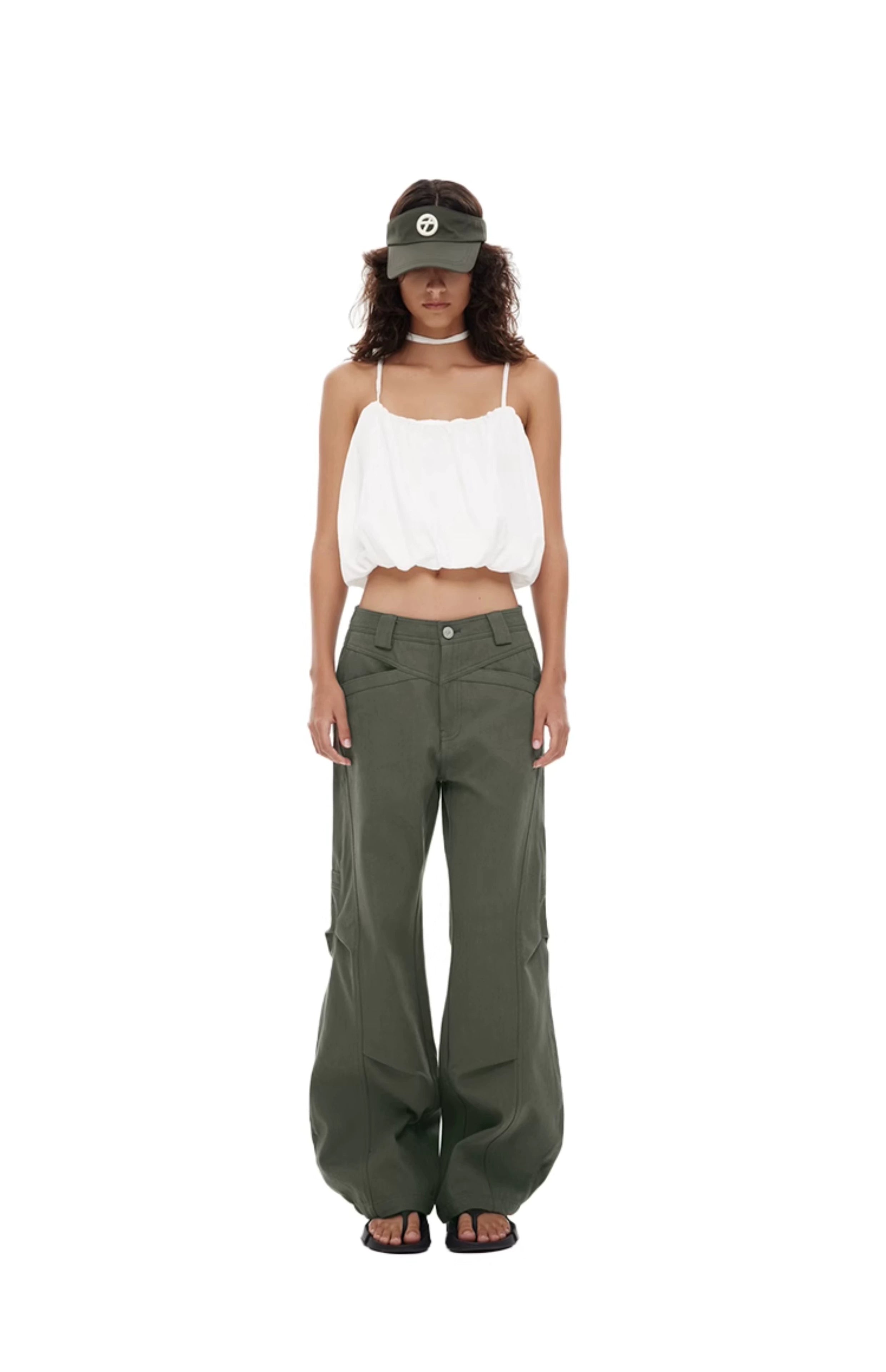 Vintage Military Green Cargo Pants