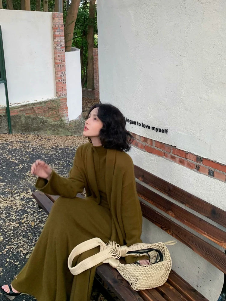 Belted Knit Maxi Cardigan