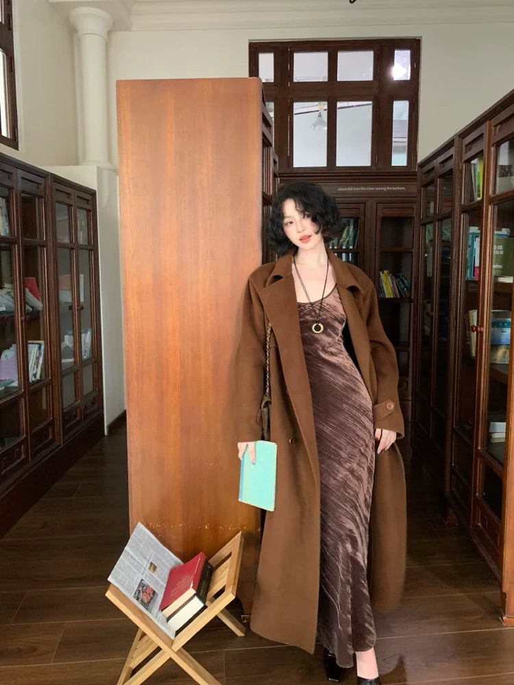 Sheep Wool Long Trench Coat