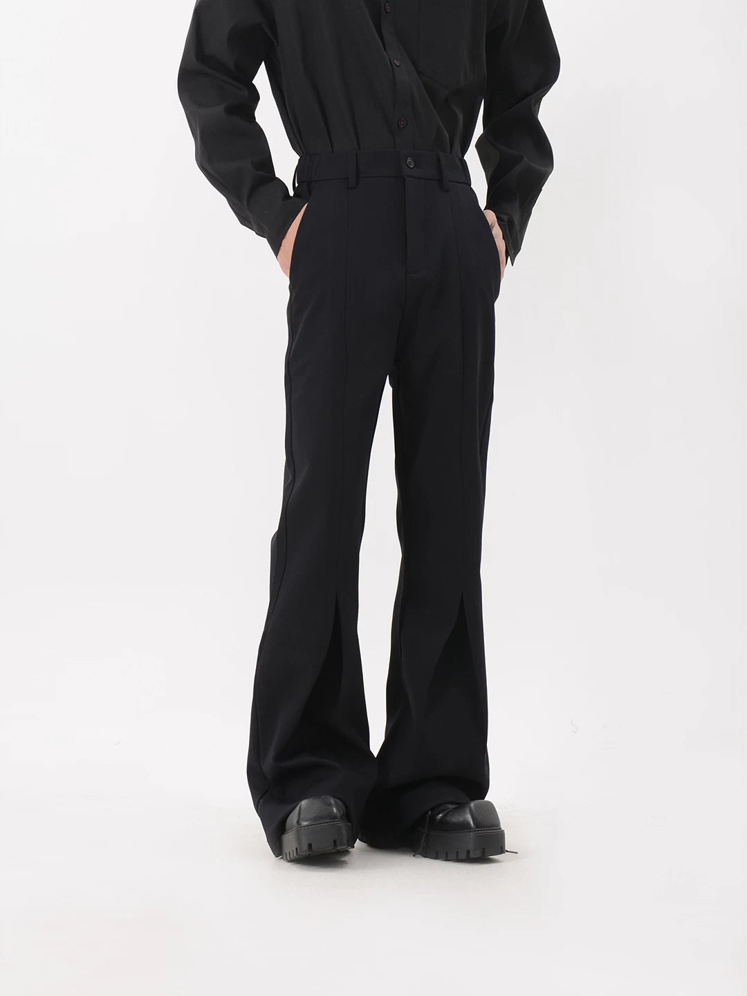 Slate Crease Sculpted Flare Trousers