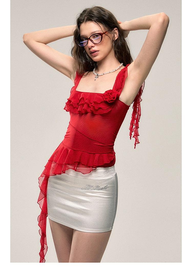 Flamenco Flair Ruffle Top