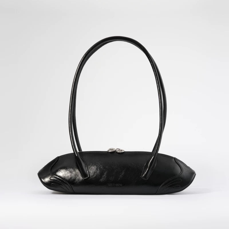Sculpted Leather East-West Shoulder Bag - view 6