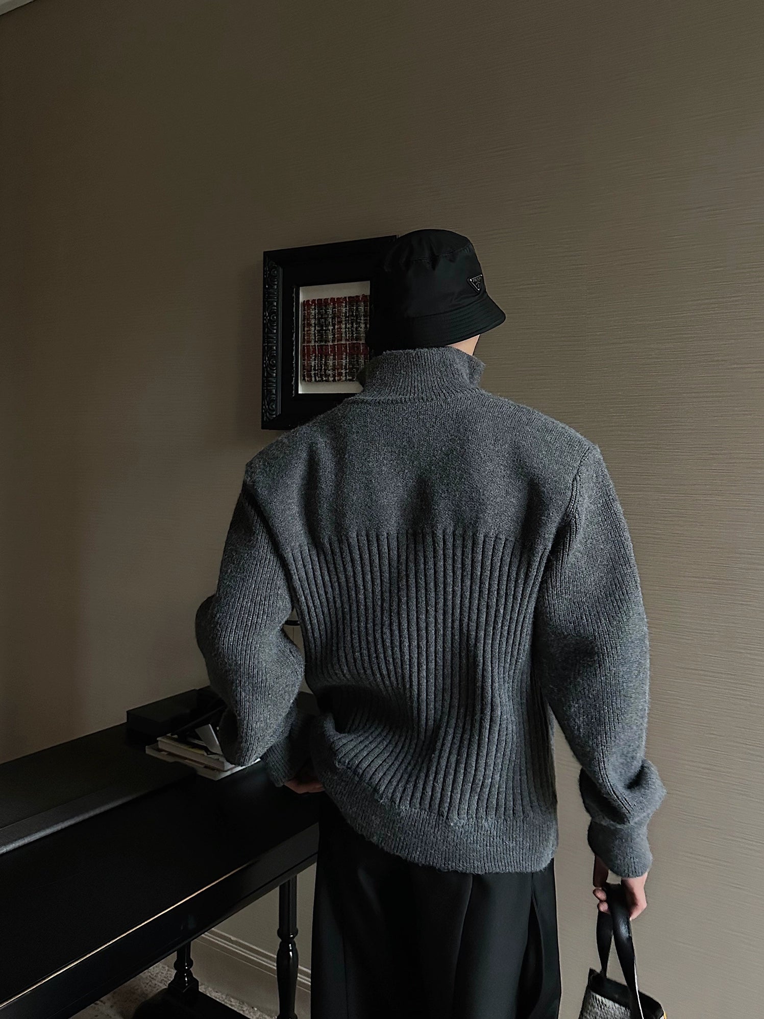 Heather Gray Zippered Sweater