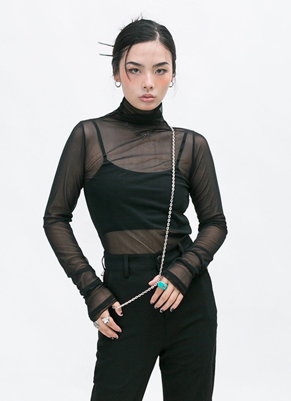 Slim Pullover Sheer Shirt - chiclara