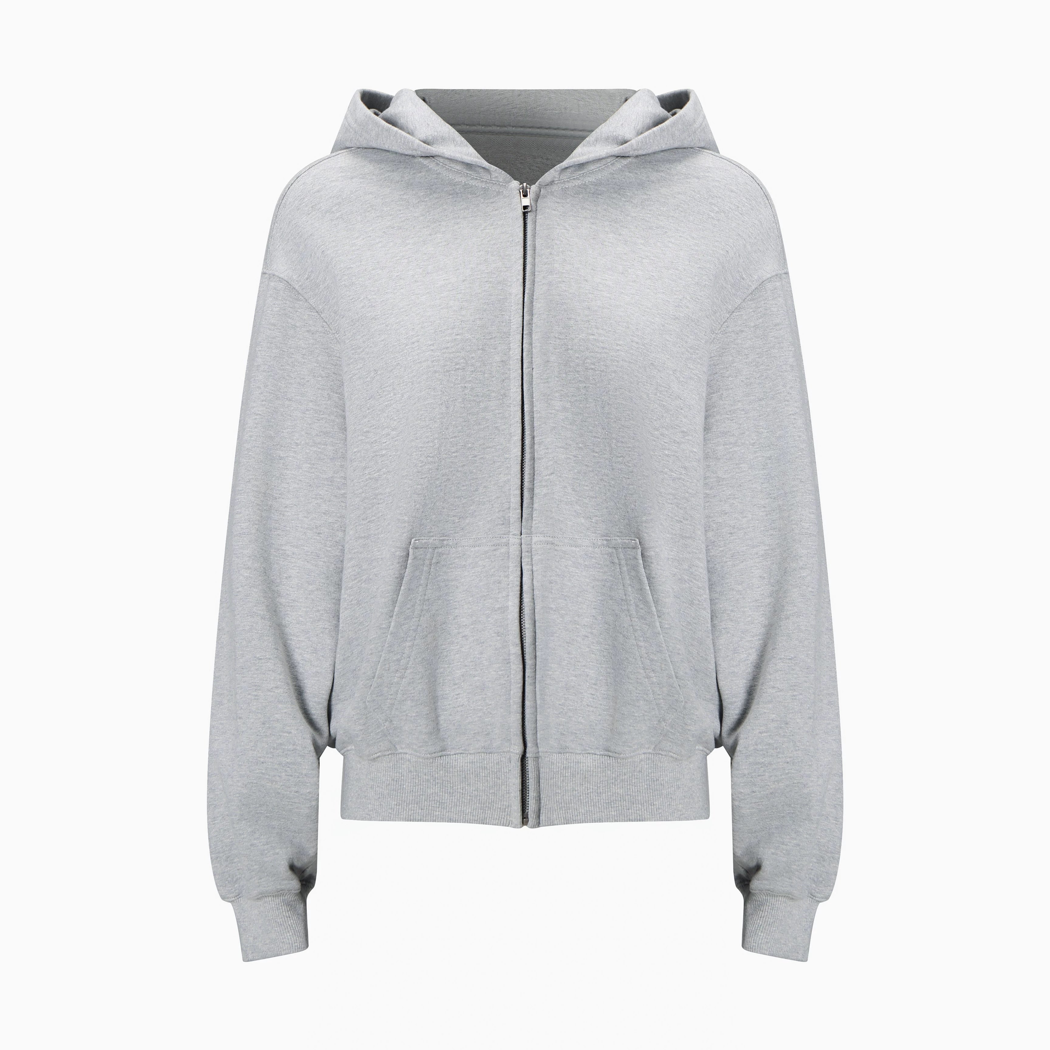 Athletic Zip-Up Hooded Sweatshirt