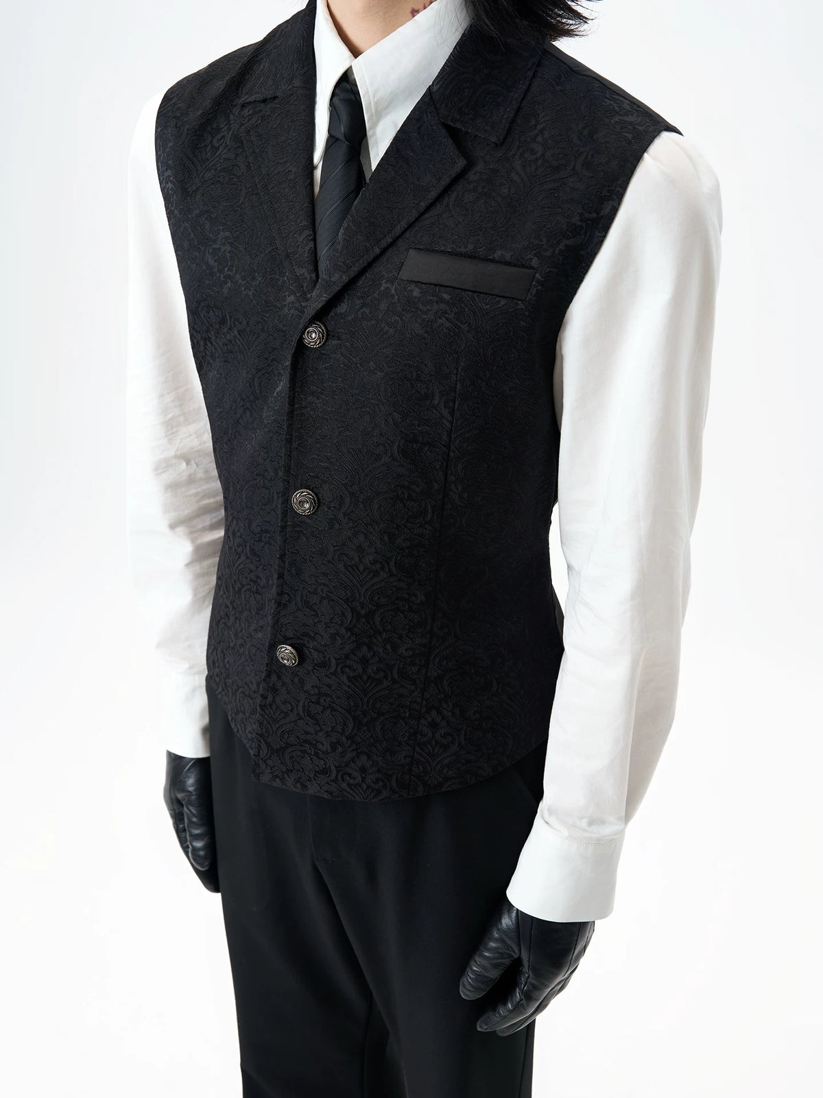 Baroque Jacquard Satin-Back Vest
