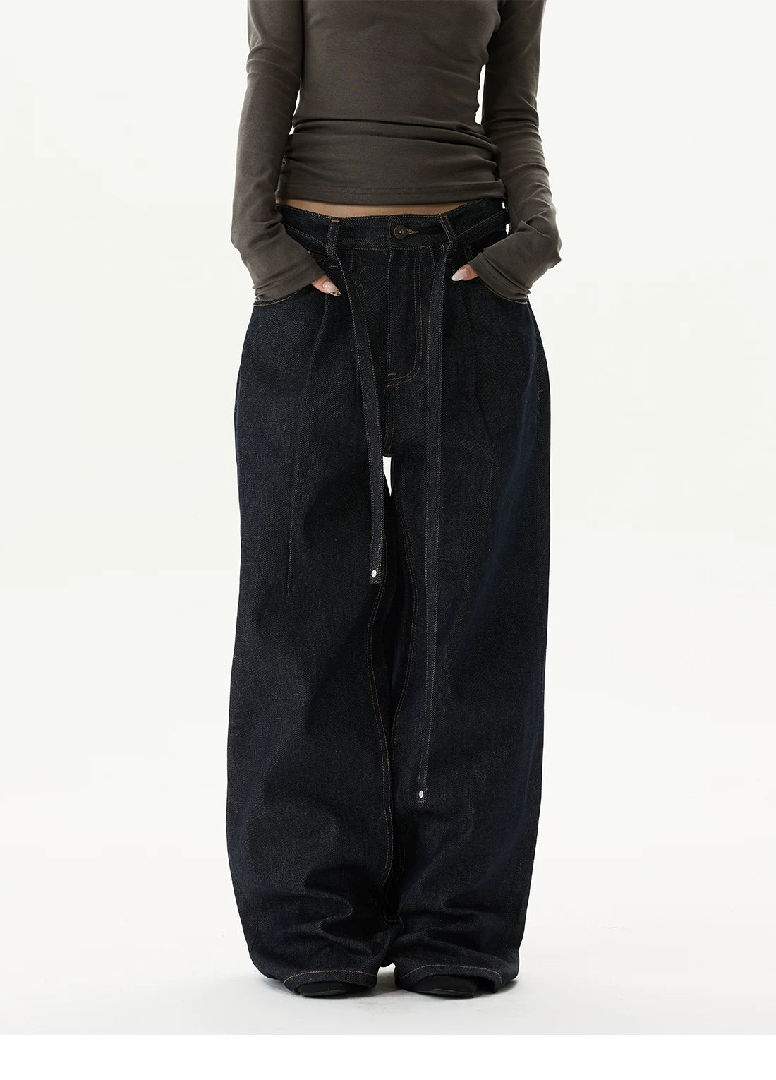 Indigo Drape Balloon Jeans