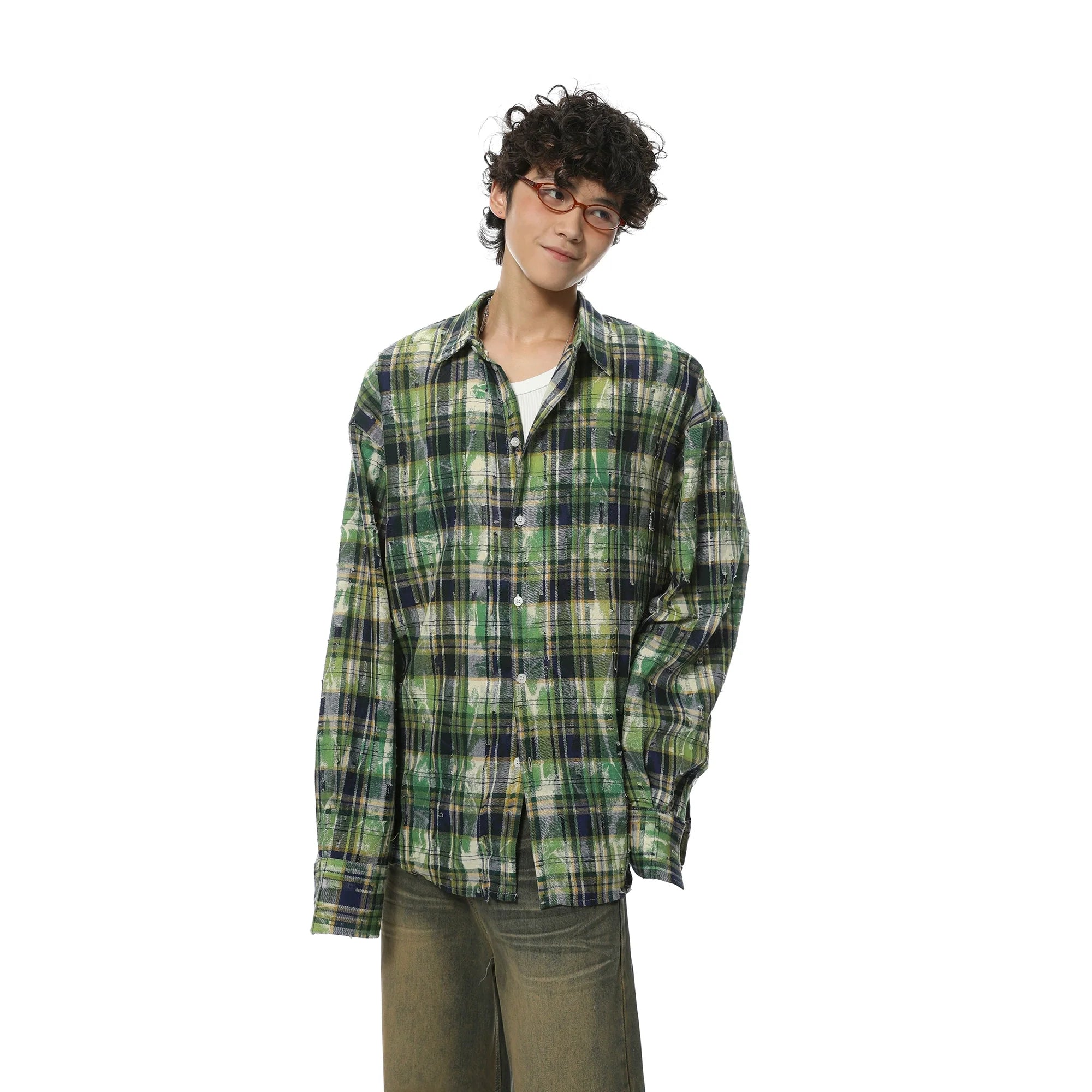 Vintage Plaid Oversized Flannel Shirt