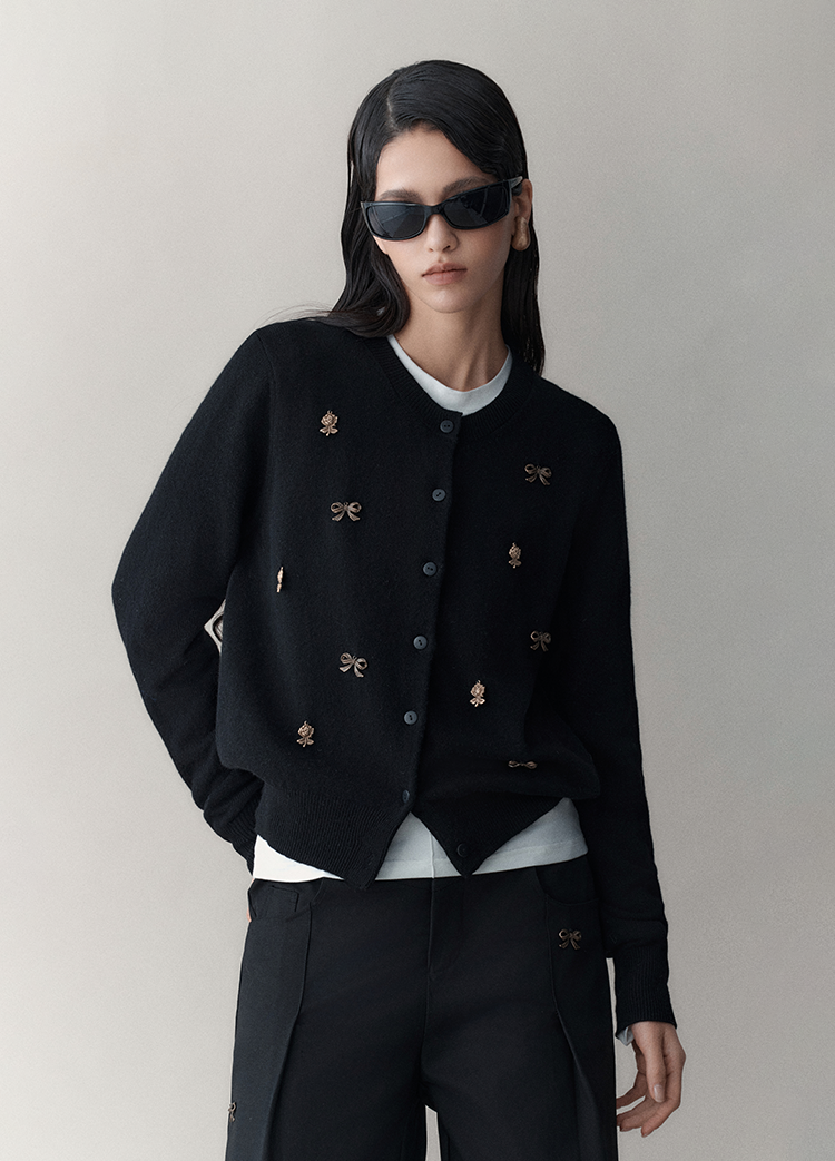Wool Embellished Cardigan