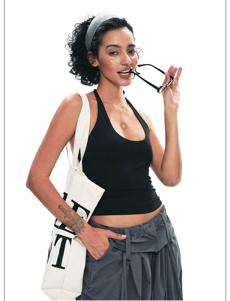 Wide-Leg Paper Bag Trousers