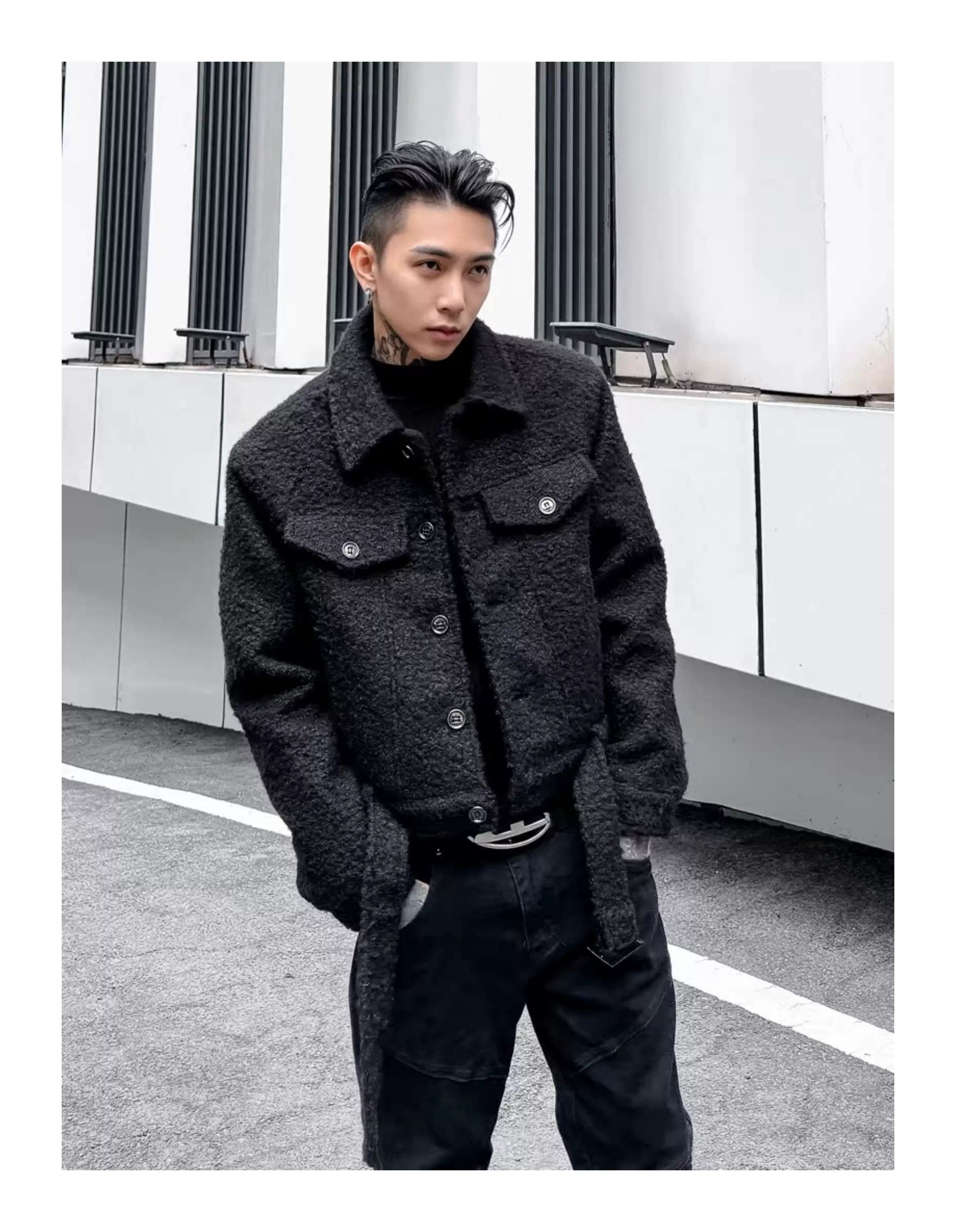 Teddy Cropped Trucker Jacket