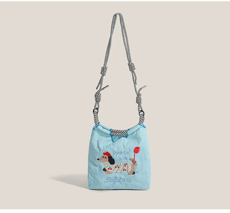 Happy Hotdog Pup Rope Crossbody