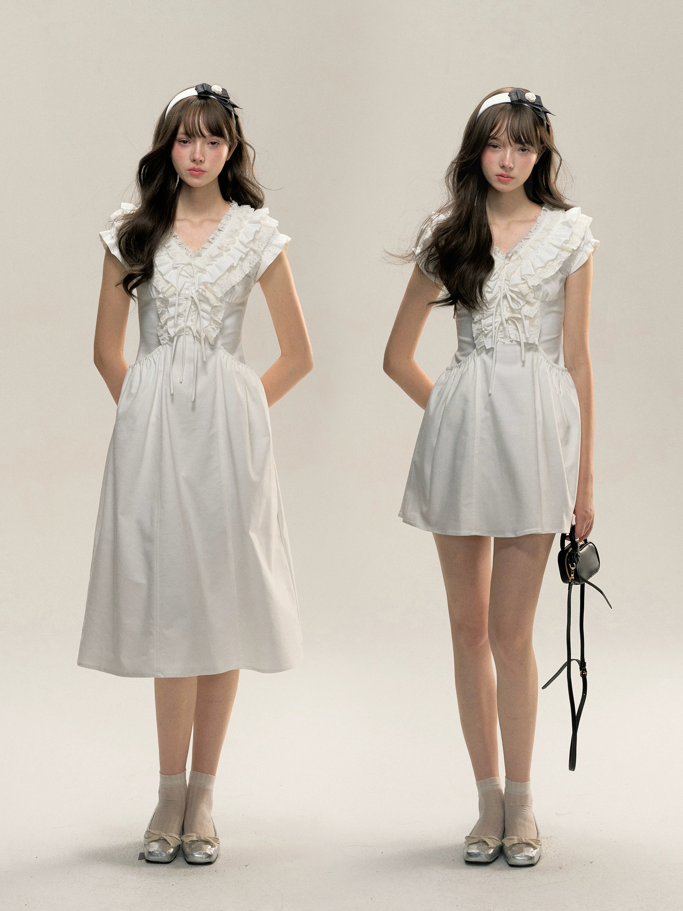 White Ruffle Victorian Cotton Summer Dress