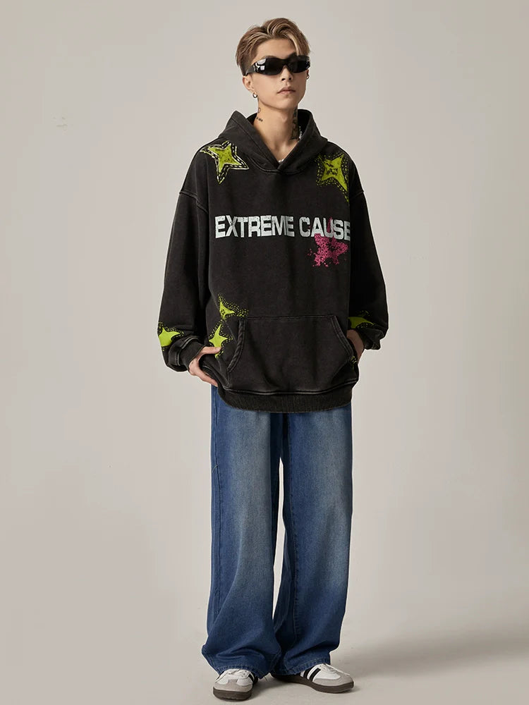 Extreme Cause Grunge Graphic Oversized Hoodie