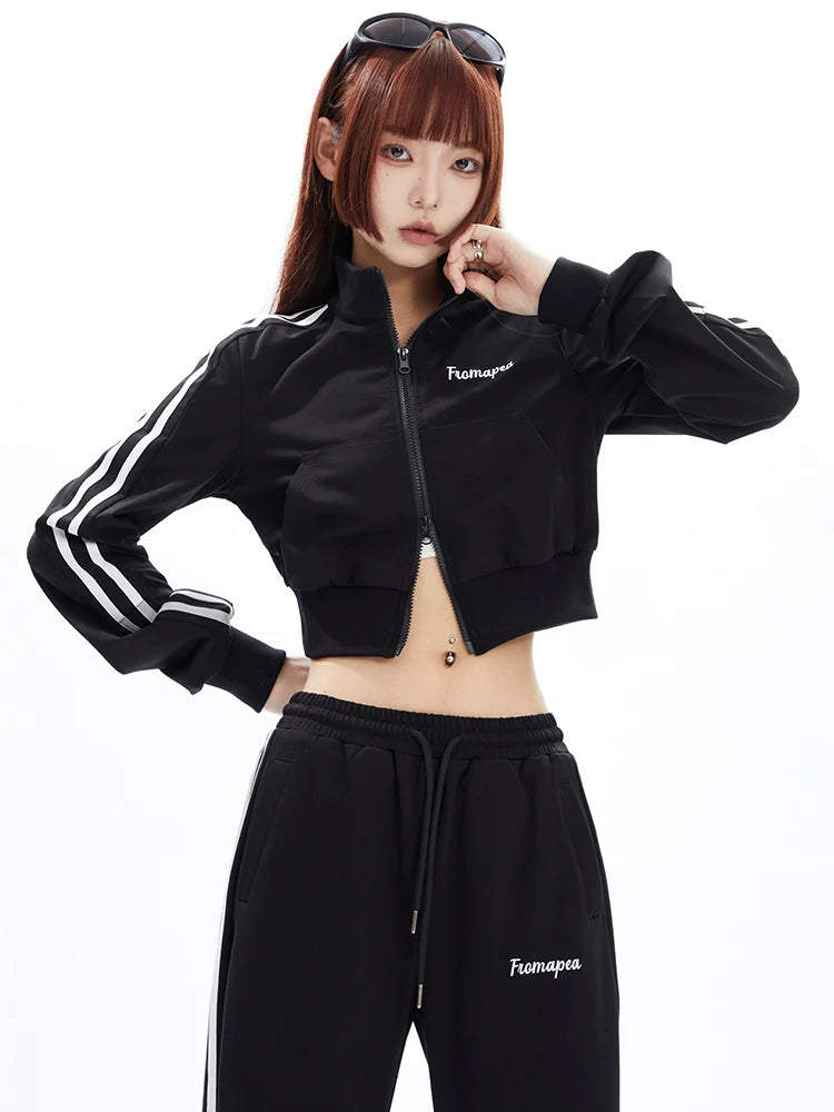 Stripe Embroidered Sports Set